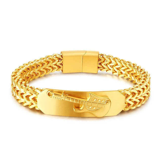 Premium Stainless Steel Men's Guitar Bracelet