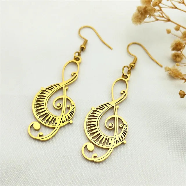 Music Treble Clef Hollow Earrings
