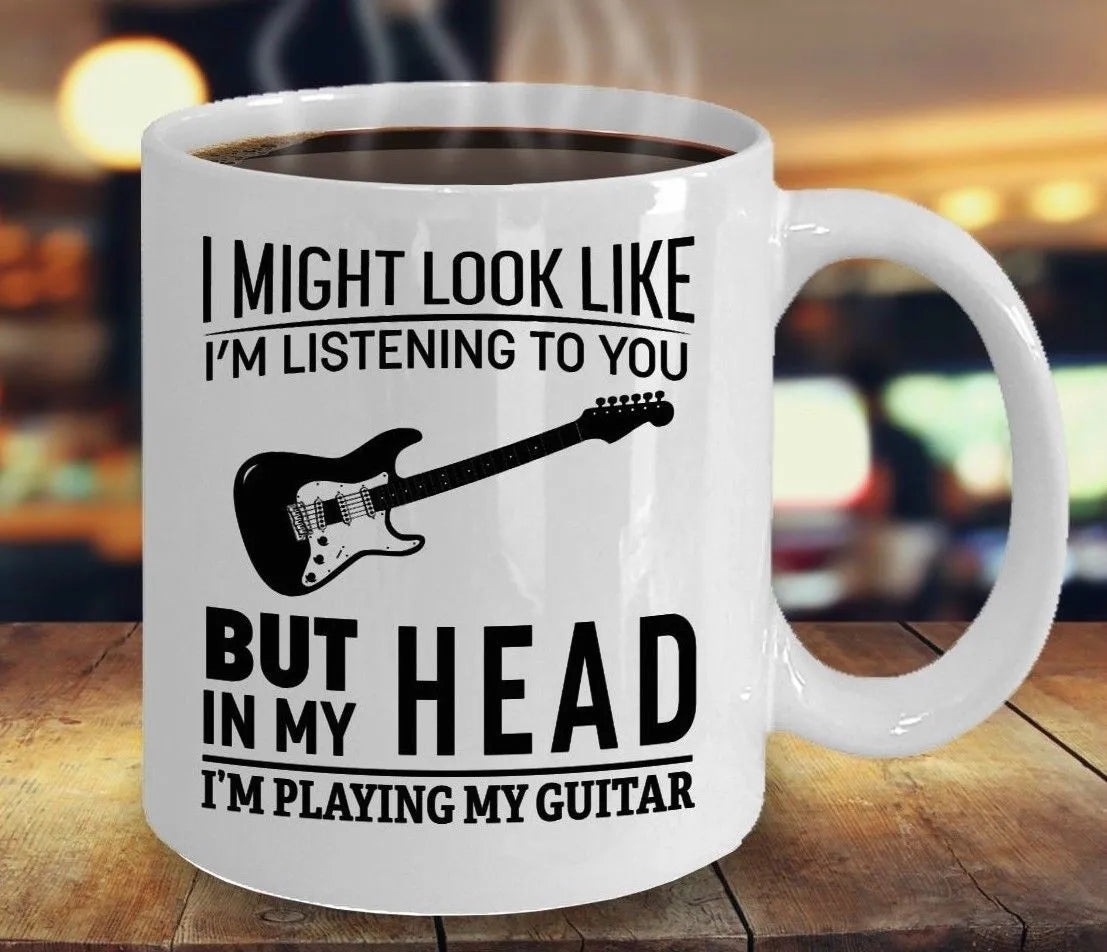 "I'm Playing My Guitar/Piano In My Head" Mug