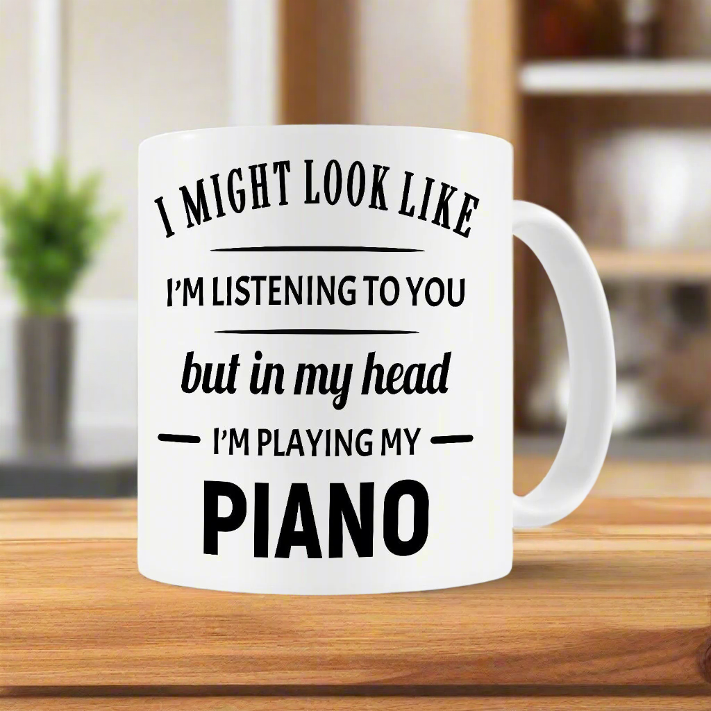 "I'm Playing My Guitar/Piano In My Head" Mug