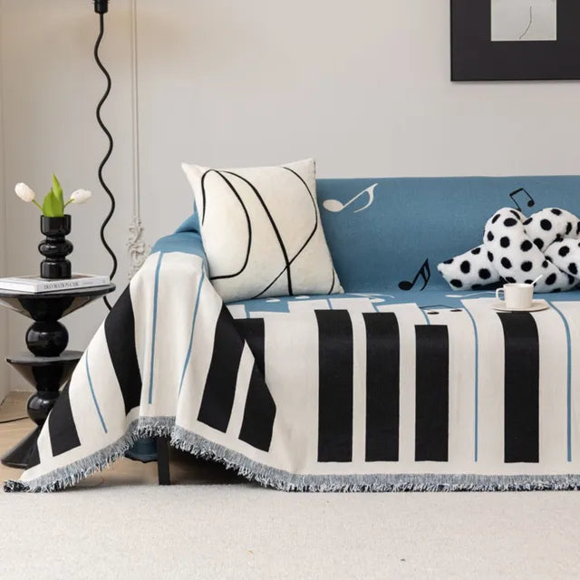 Music Piano Keys Sofa Cover Blanket