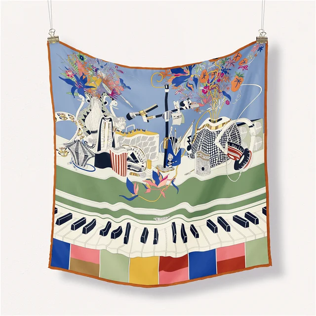 Elegant Music Square Scarf