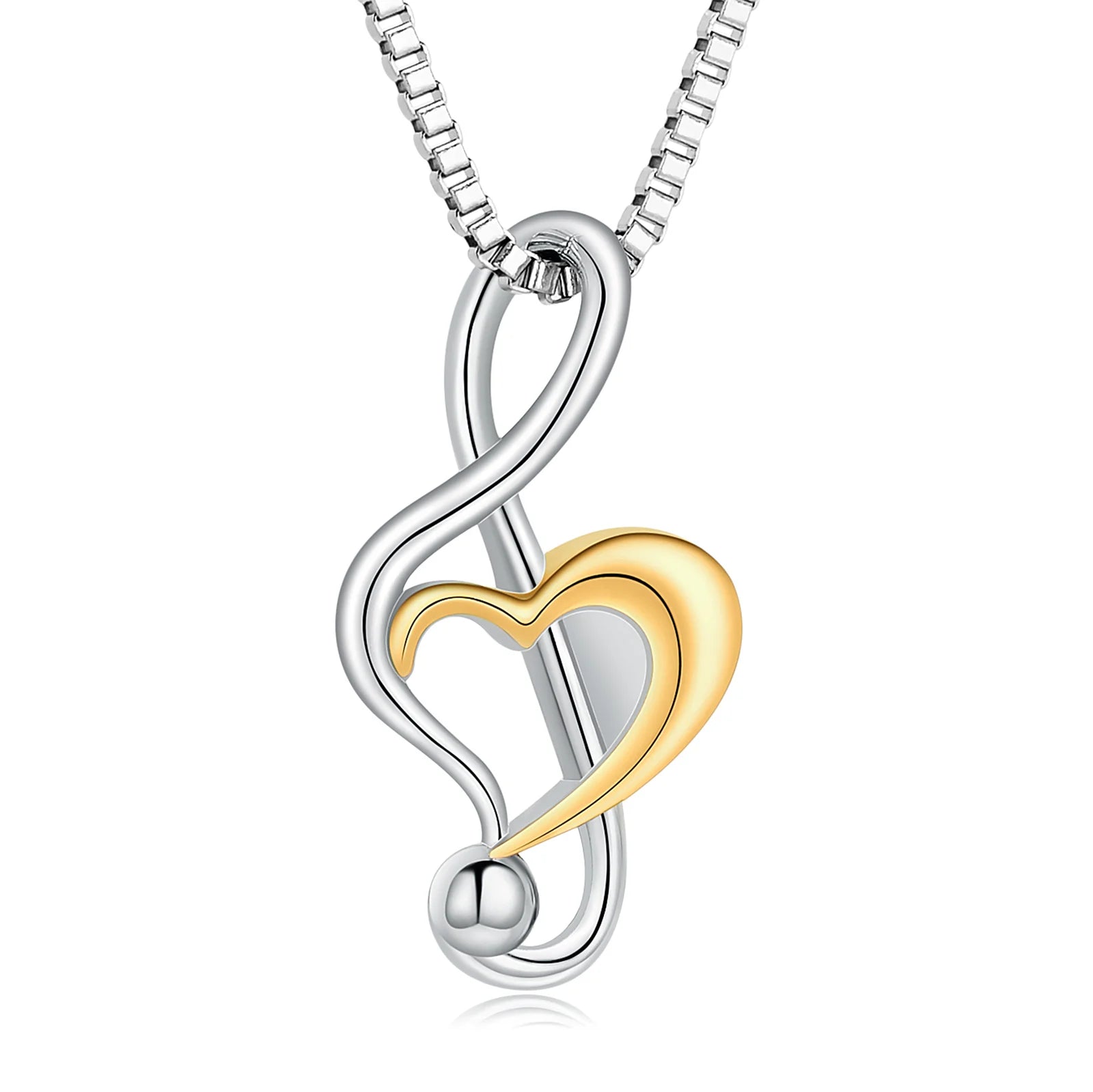 Music Notes Heart Necklace