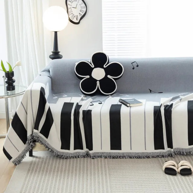 Music Piano Keys Sofa Cover Blanket