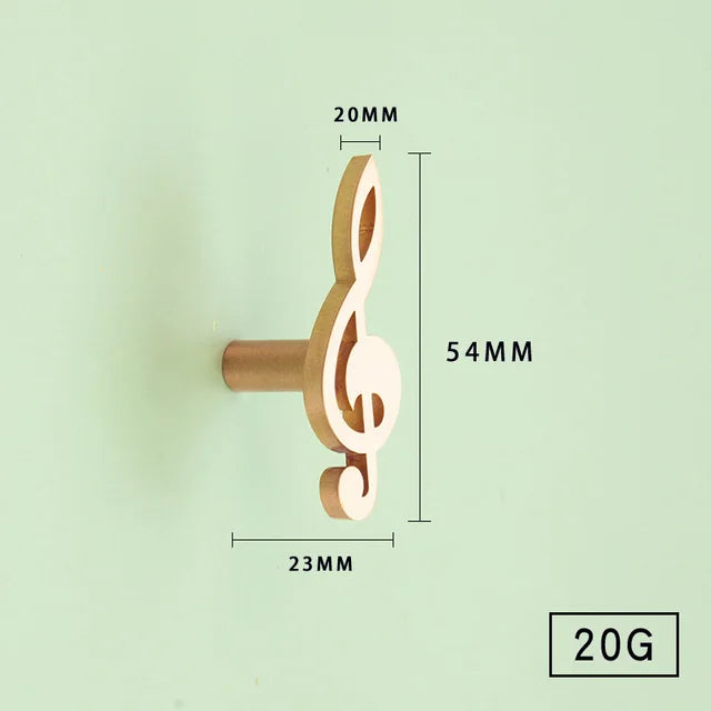 Music Note Brass Furniture Handle Knob