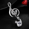 Stylish Crystal Musical Note Brooch