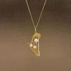 Luxury Pearl-like Harp Pendant Necklace