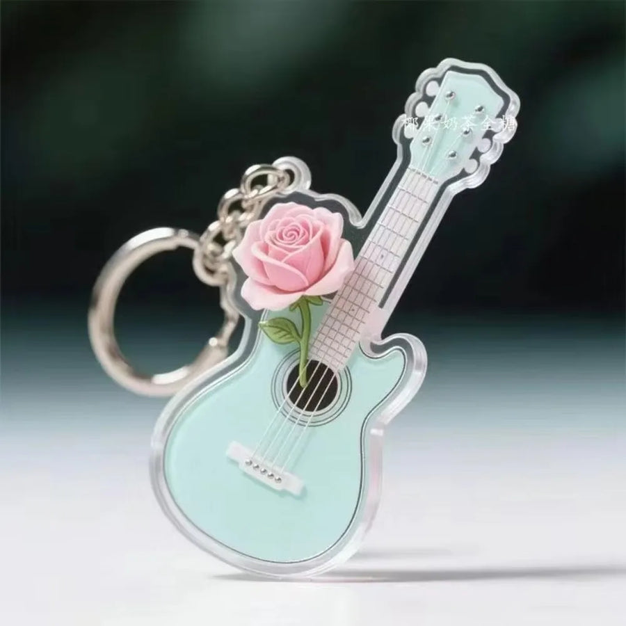 Transparent Guitar Keychain