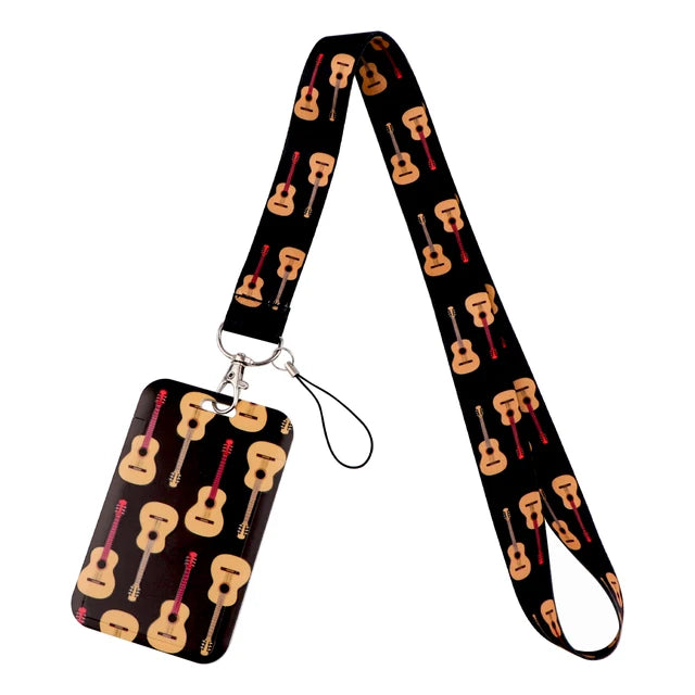 Guitar Lanyard Card Holder