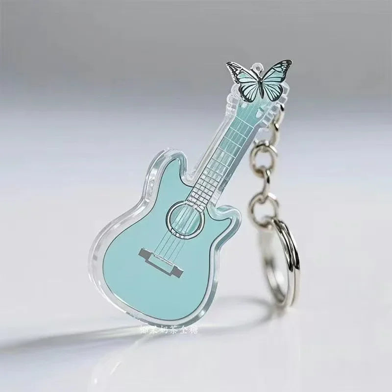 Transparent Guitar Keychain