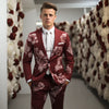 Floral Jacquard Tailored Men's Suit