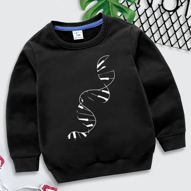 DNA Piano Print Kids Sweatshirts