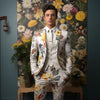 Floral Jacquard Tailored Men's Suit