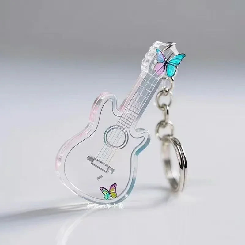 Transparent Guitar Keychain