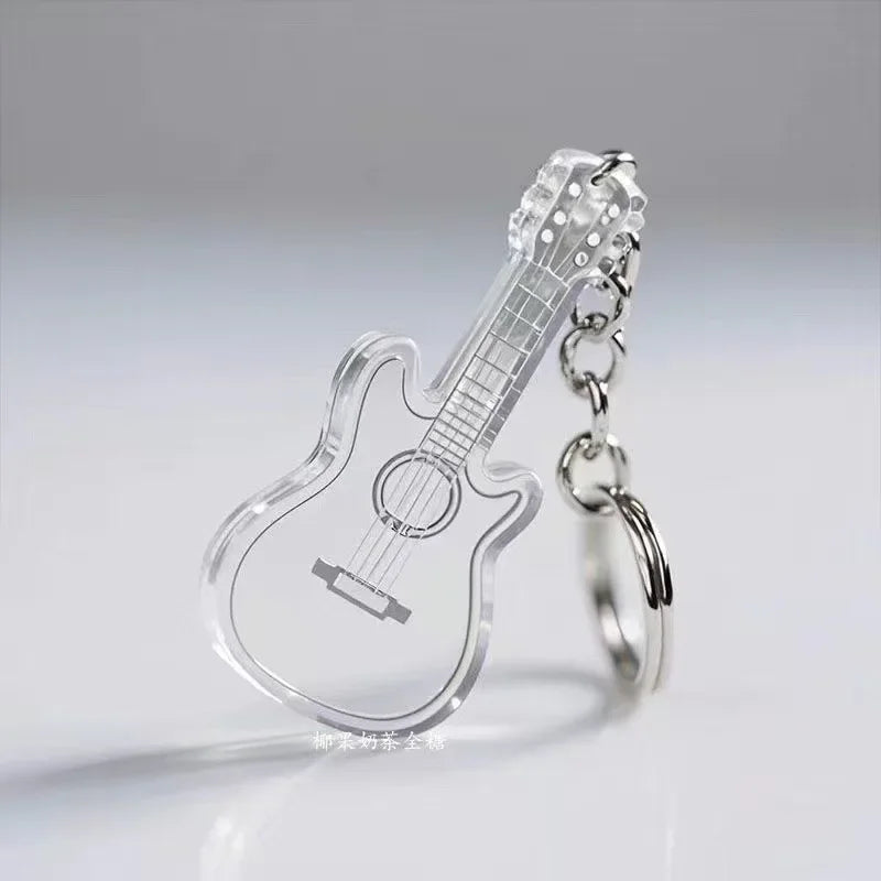 Transparent Guitar Keychain