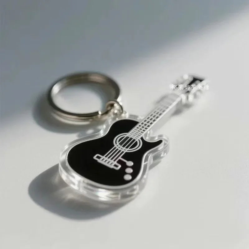 Transparent Guitar Keychain
