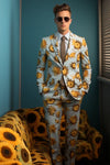 Floral Jacquard Tailored Men's Suit