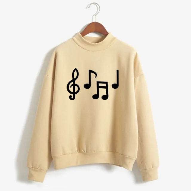 Musical Note Print Women's Sweatshirt