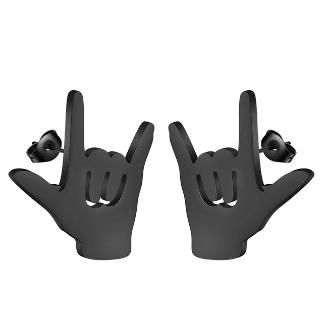 Rock & Roll Love & Peace Sign Earrings