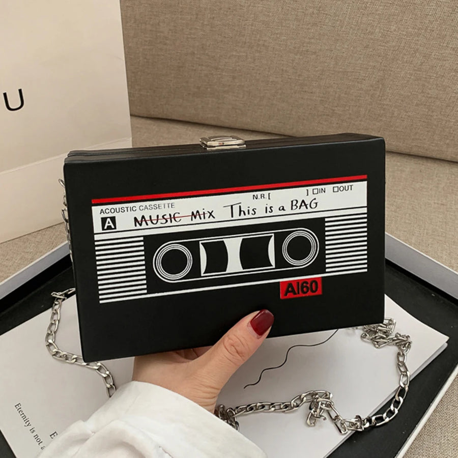 Cassette Tape Recorder Chain Bag