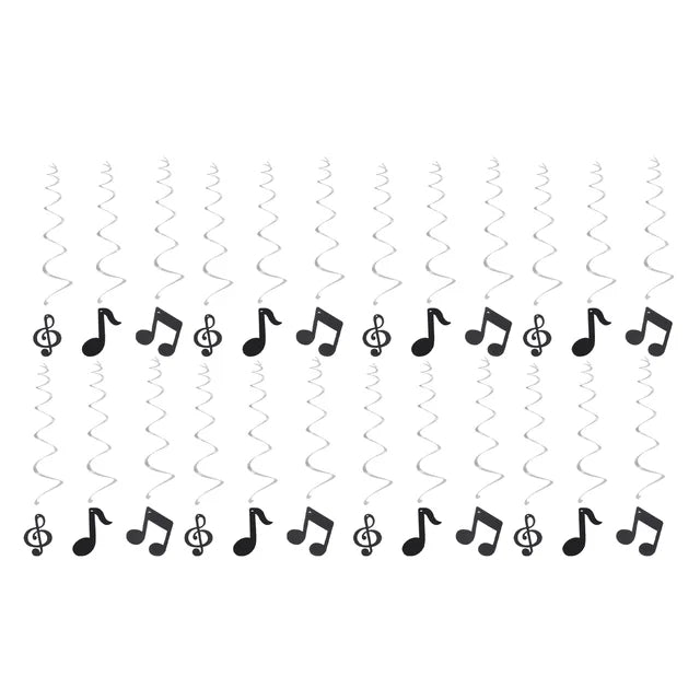 24pcs Music Hanging Swirl Deco Set