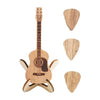 Guitar Shape Wooden Guitar Pick Gift Box