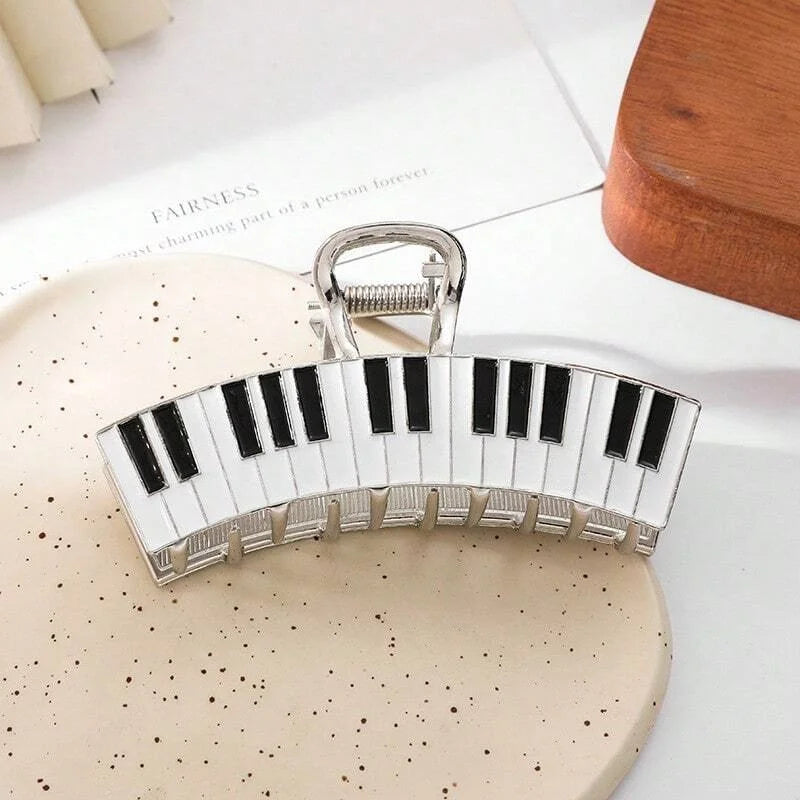 Black And White Piano Keys Hair Claw