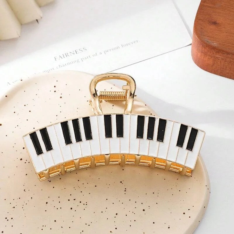 Black And White Piano Keys Hair Claw