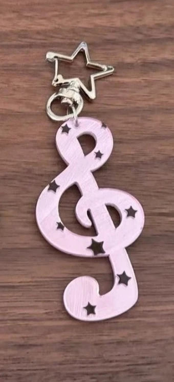 Music Treble Clef Star Carabiner Clip