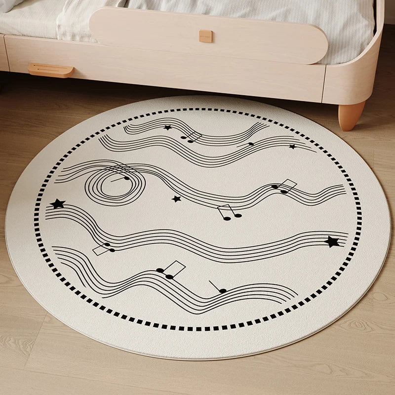 Music Theme Round Carpet