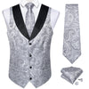 Men's Suit Vest Set (Necktie Handkerchief Cufflinks Waistcoat)