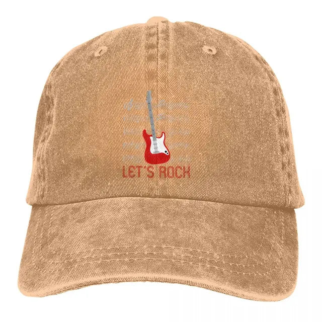 Rock Guitar Washed Baseball Cap