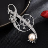 Floral Music Treble Clef Brooch Pin