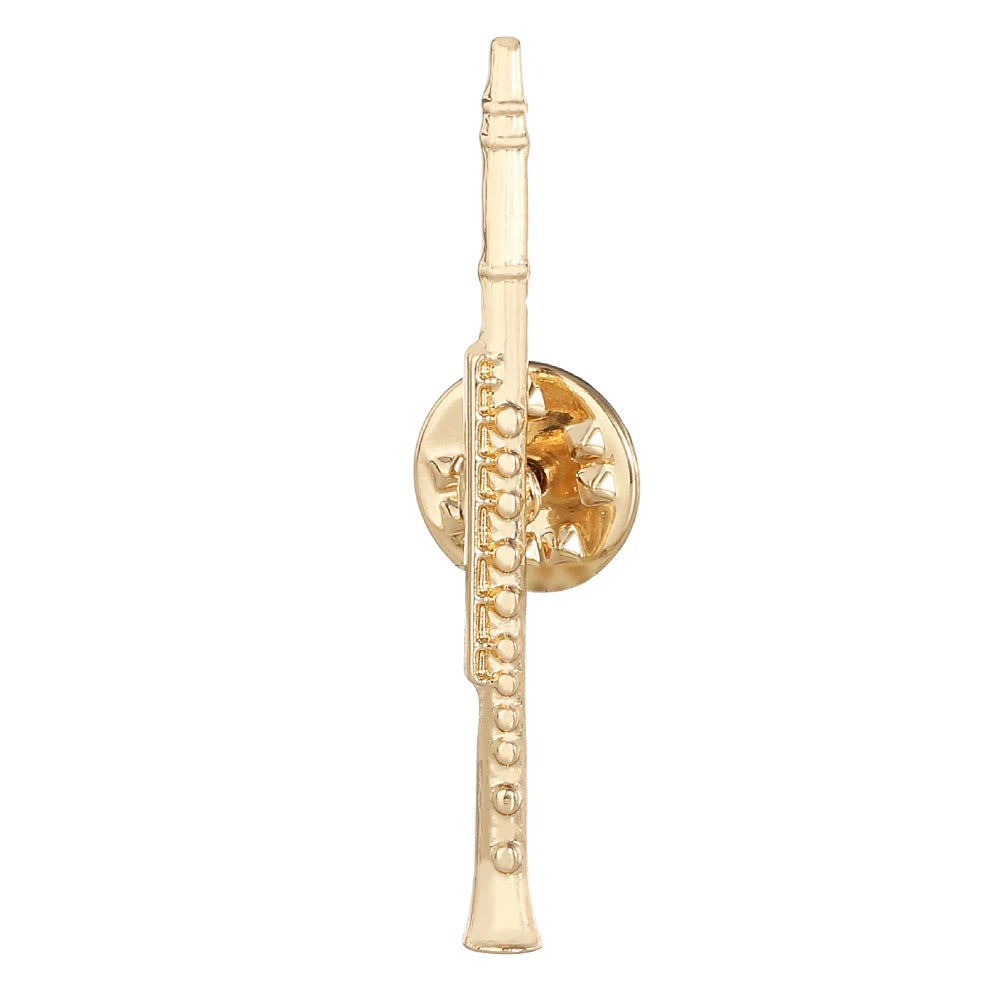 Jazz Music Instrument Shaped Brooch Pin (Trumpet Flute Violin Saxophone)
