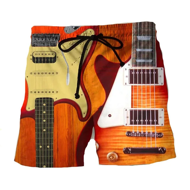Music Guitar Graphic Summer Shorts