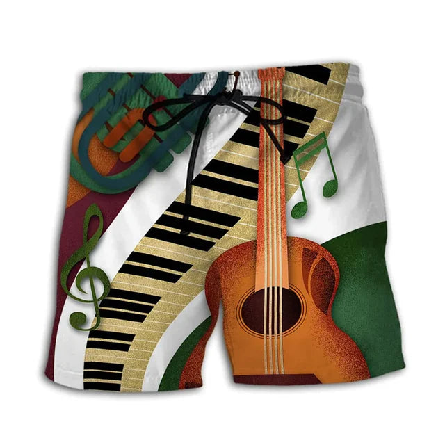 Music Guitar Graphic Summer Shorts