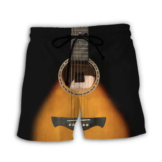Music Guitar Graphic Summer Shorts