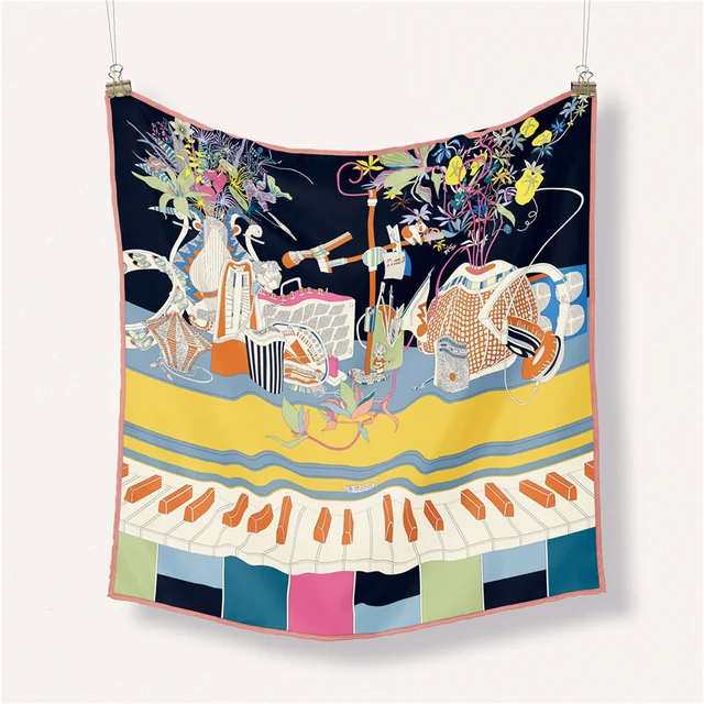 Elegant Music Square Scarf