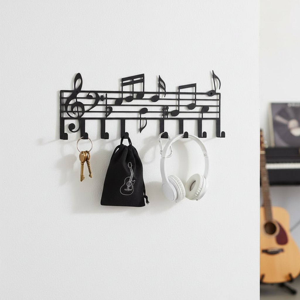 Music Notes Wall Hooks Decorative Hanger