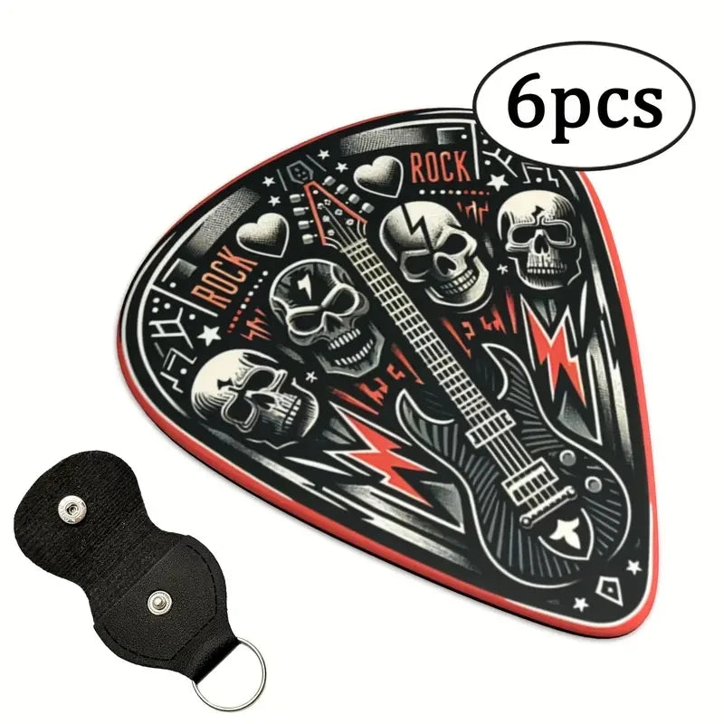 6pcs Rock Skull Guitar Pick Set