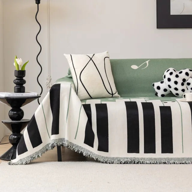 Music Piano Keys Sofa Cover Blanket
