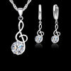 Music Notes Treble Clef Necklace & Earrings Set