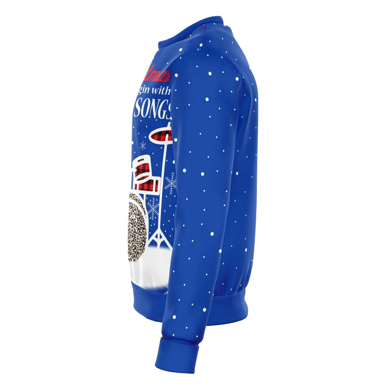Christmas Begin With Drum Songs Blue Sweatshirt - { shop_name }} - Review