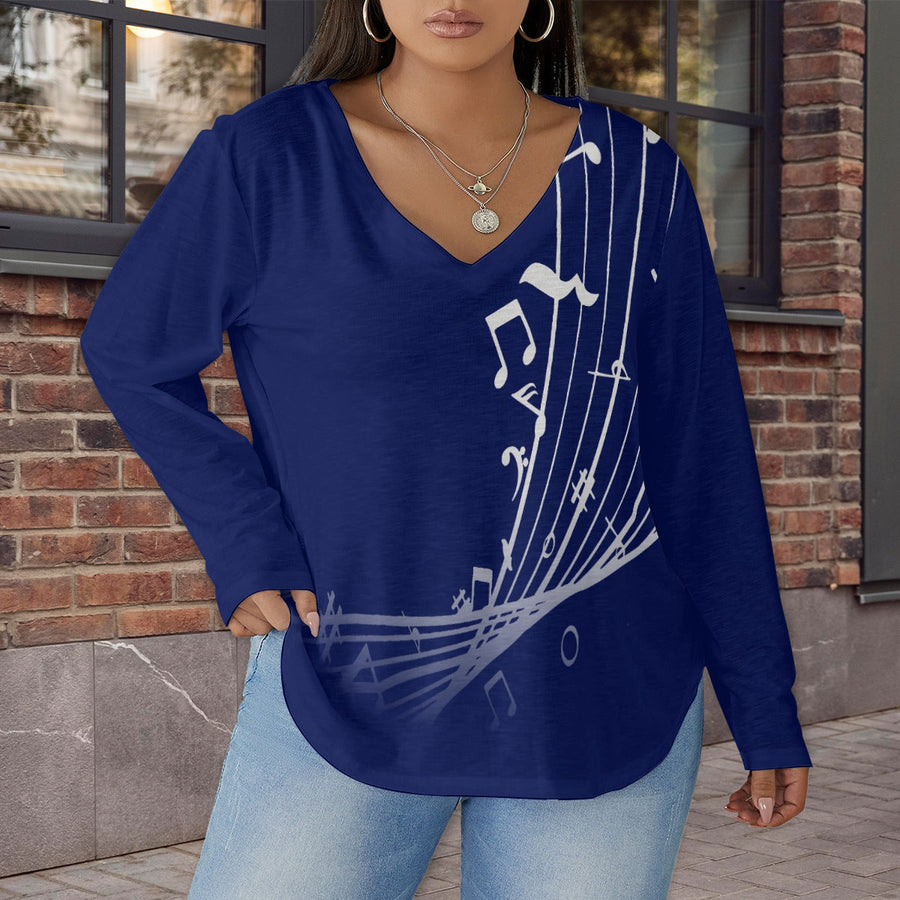 Musical Blue Plus Size T-Shirt