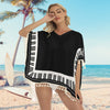 Piano Keys Black Fringed Shawl