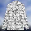 Music Sheet White Long Sleeve Shirt