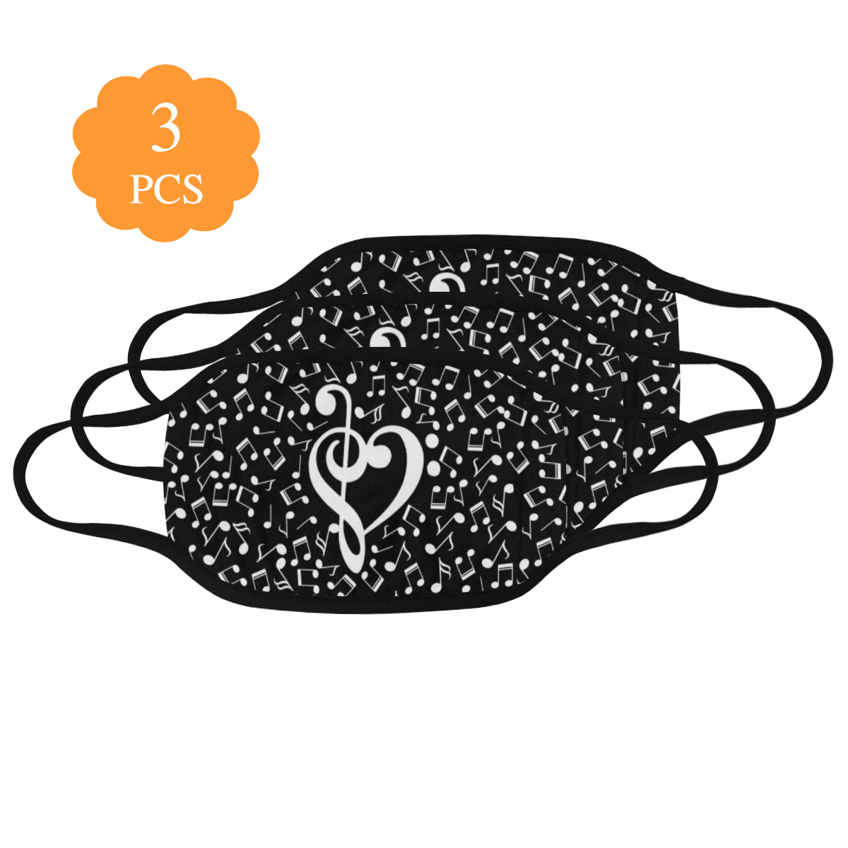 Musical Notes Heart Mask