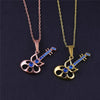 Shinning Crystal Guitar Necklace