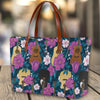 Guitar Floral Tote Bag