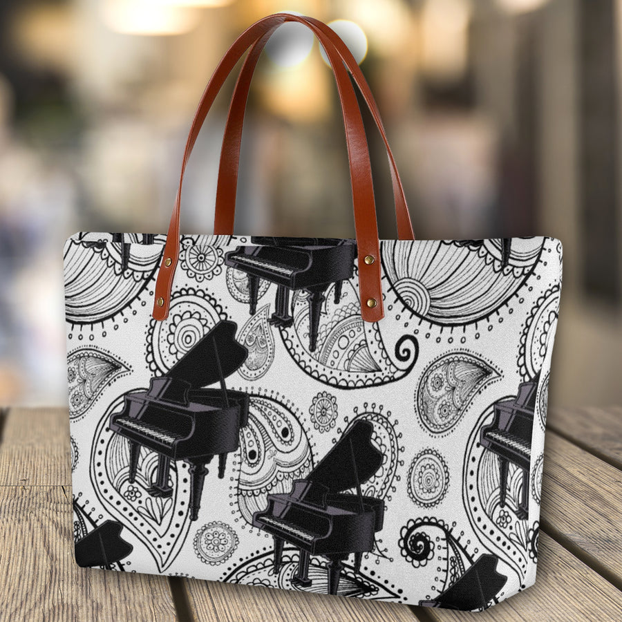 Piano Paisley Tote Bag